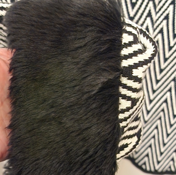 Chico’s Size 1 Black & White Striped Open Front Jacket - Picture 4 of 7